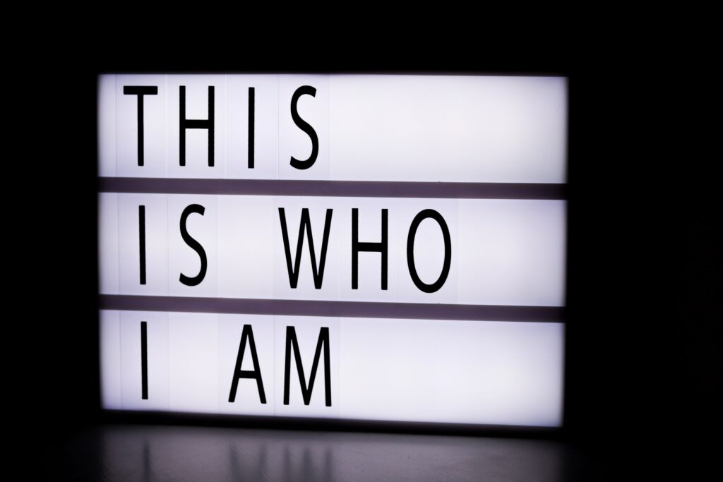 Light sign that says "This is who I am"